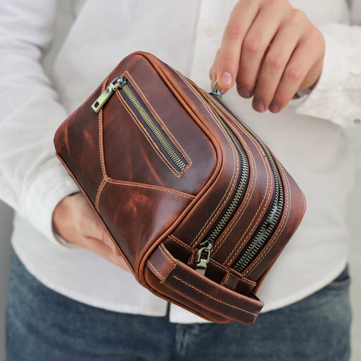 Trousse de toilette homme cuir Pérégrin