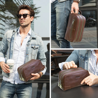 Trousse de toilette homme cuir Signature